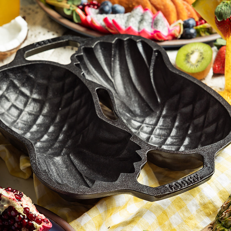 Seasoned Cast Iron Pineapple Pan | Kitchen Starter Bundle