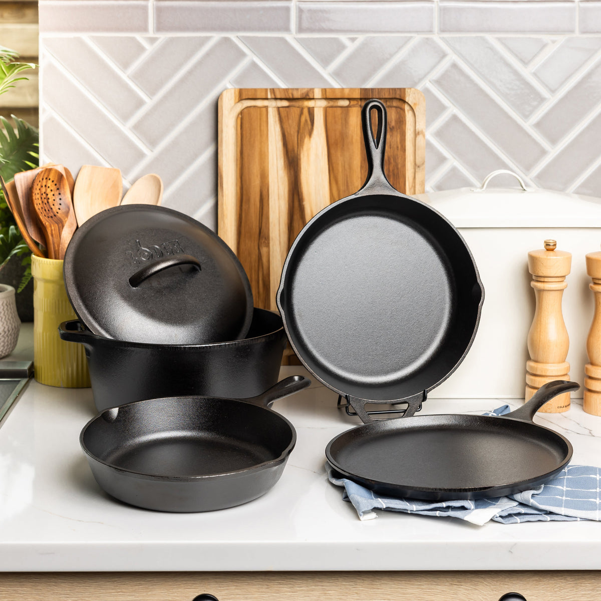 Seasoned Cast Iron 5 Piece Set | Everyday Seasoned Cast Iron