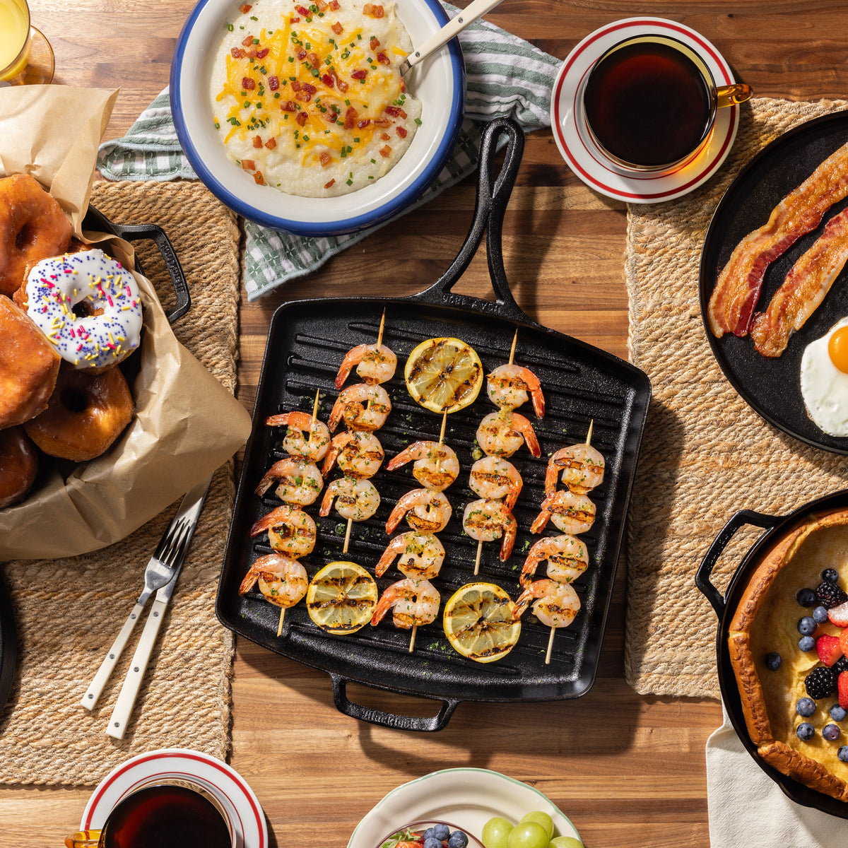 Blacklock 12 Inch Lightweight Cast Iron Grill Pan | Stovetop and Grill Cooking