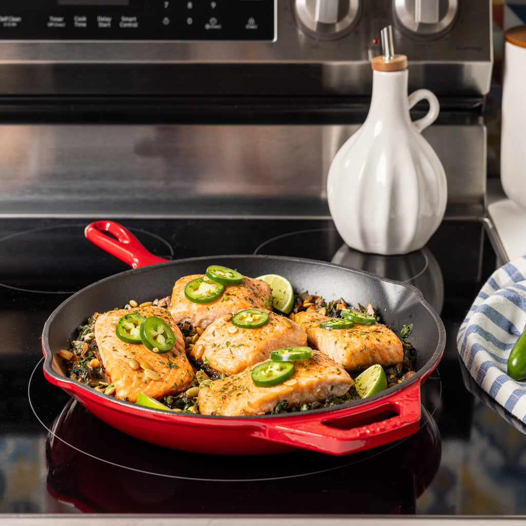 11 Inch Essential Enamel Cast Iron Skillet | Everyday Seasoned Cast Iron