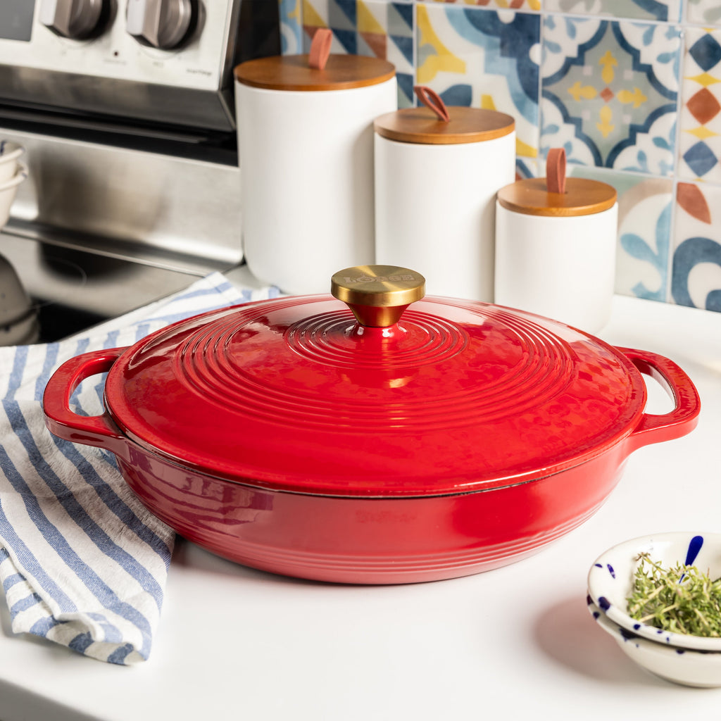 Essential Enamel Braiser | Versatile Cast Iron Cooking