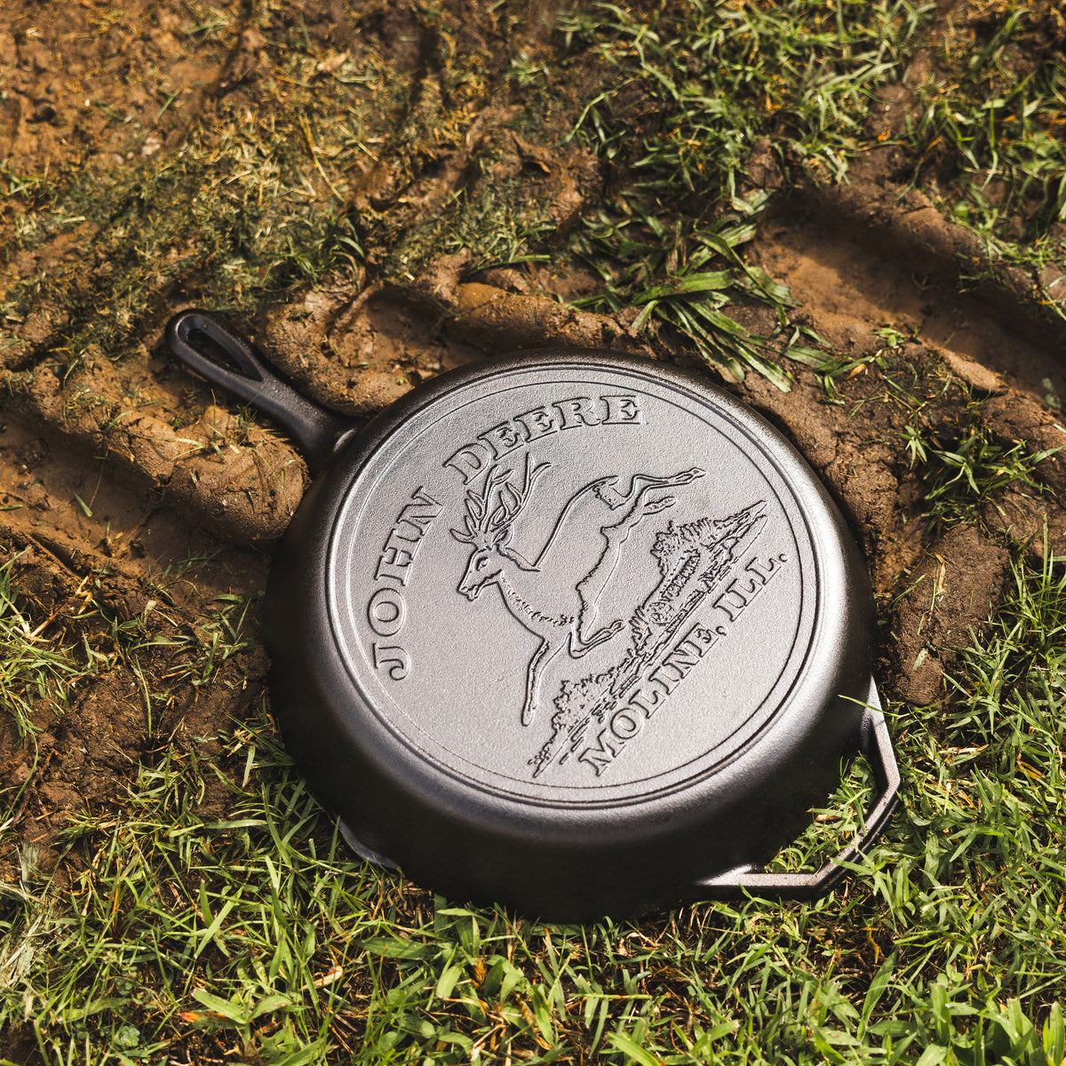 12 Inch Seasoned Cast Iron Skillet, John Deere Hometown | Everyday Seasoned Cast Iron