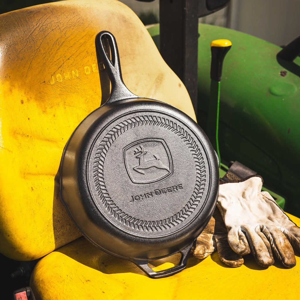 10.25 Inch Seasoned Cast Iron Skillet, John Deere Logo | Everyday Seasoned Cast Iron