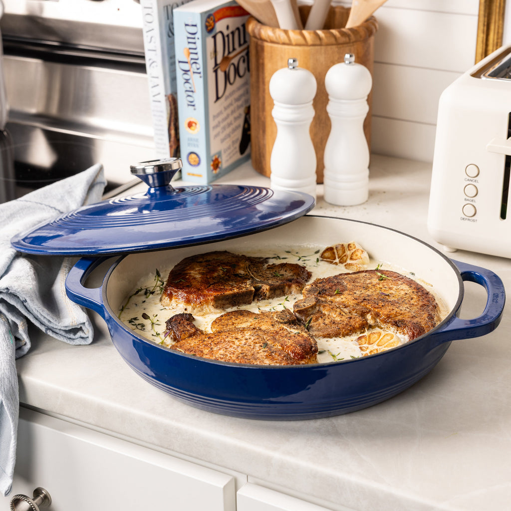 Essential Enamel Braiser | Versatile Cast Iron Cooking