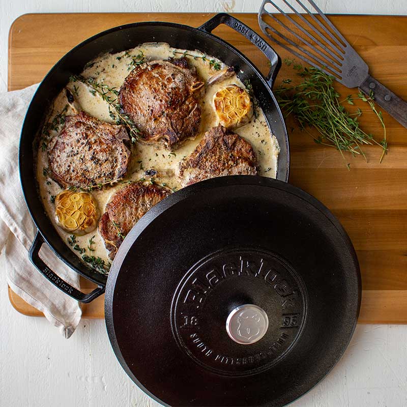 Blacklock 4 Quart Lightweight Cast Iron Braiser | Lightweight Premium Cast Iron