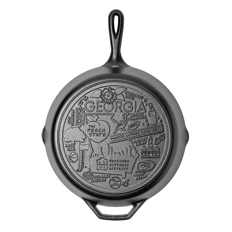 American Road Trip 12 Inch Seasoned Cast Iron Skillet, Georgia | Everyday Seasoned Cast Iron