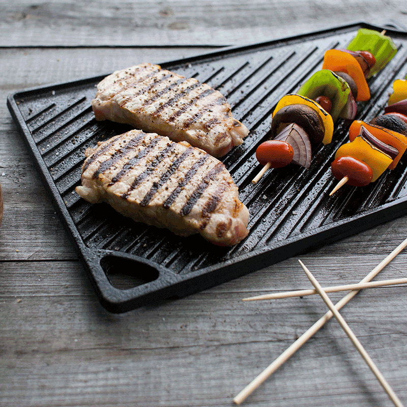 16.75 x 9.5 Inch Double Play Reversible Grill/Griddle | Stovetop and Grill Cooking
