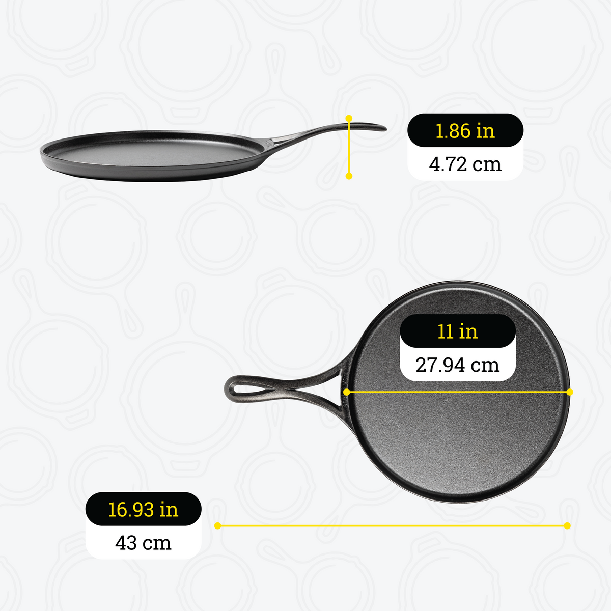 Blacklock 11 Inch Lightweight Cast Iron Griddle | Stovetop and Grill Cooking