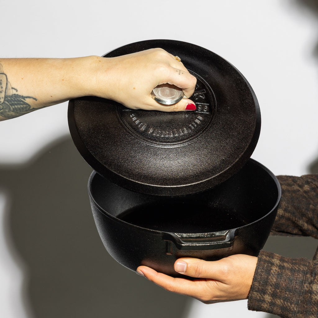 Blacklock 4 Quart Lightweight Cast Iron Deep Skillet With Lid | Everyday Seasoned Cast Iron