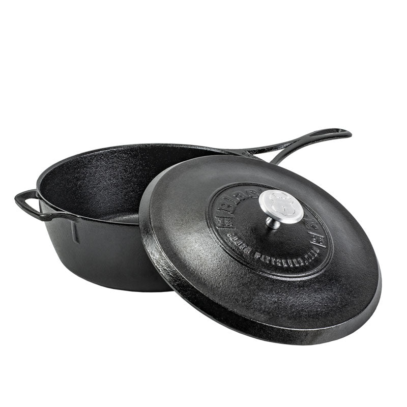 Blacklock 4 Quart Lightweight Cast Iron Deep Skillet With Lid | Everyday Seasoned Cast Iron