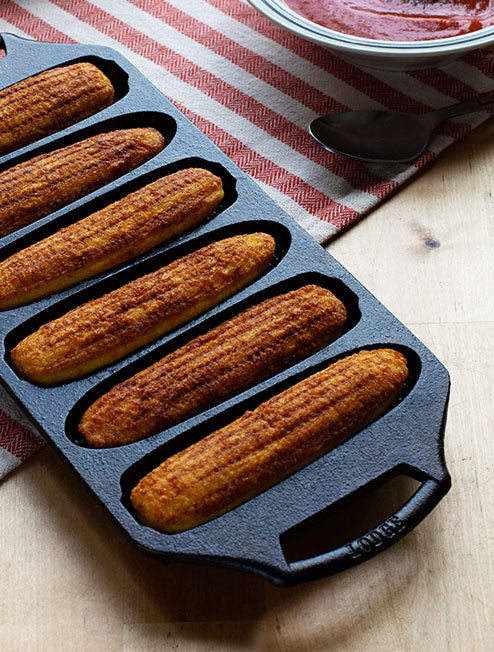 Seasoned Cast Iron Cornstick Pan | Kitchen Starter Bundle