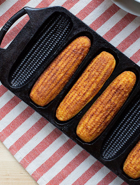 Seasoned Cast Iron Cornstick Pan | Kitchen Starter Bundle