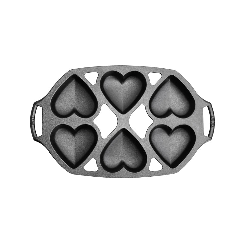 Seasoned Cast Iron Heart Mini Cake Pan | Kitchen Starter Bundle