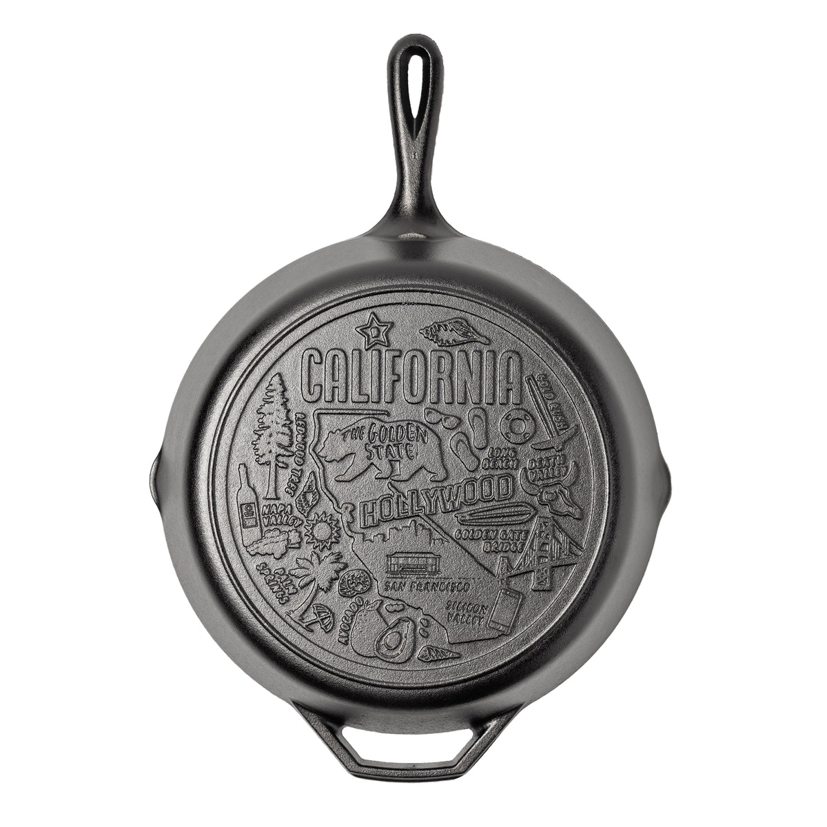 American Road Trip 12 Inch Seasoned Cast Iron Skillet, California | Everyday Seasoned Cast Iron