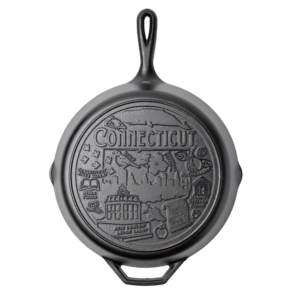 American Road Trip 12 Inch Seasoned Cast Iron Skillet, Connecticut | Everyday Seasoned Cast Iron