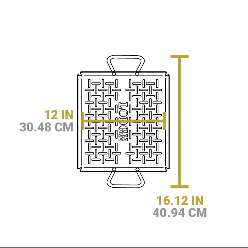 13 x 12 Inch Seasoned Carbon Steel Grilling Basket | Stovetop and Grill Cooking