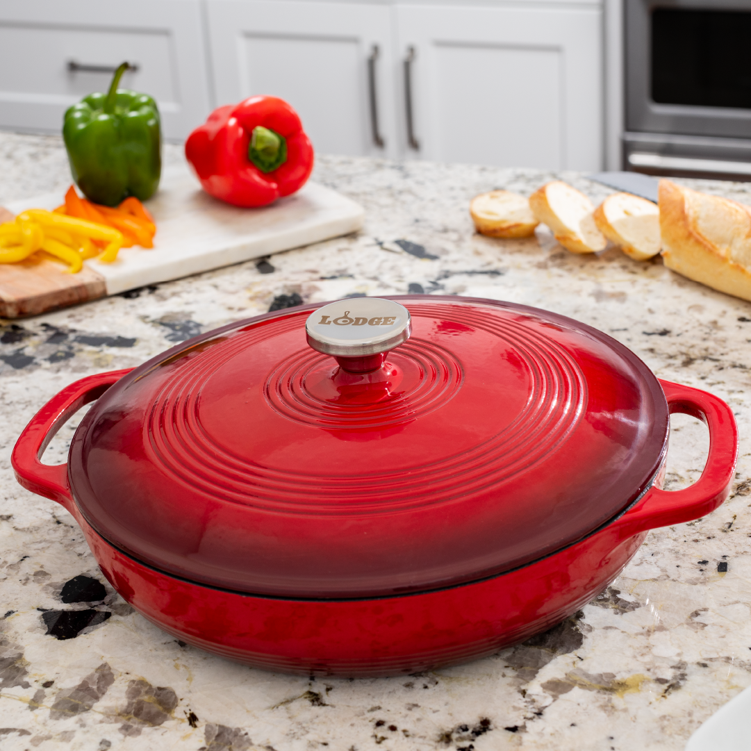 Essential Enamel Braiser | Versatile Cast Iron Cooking