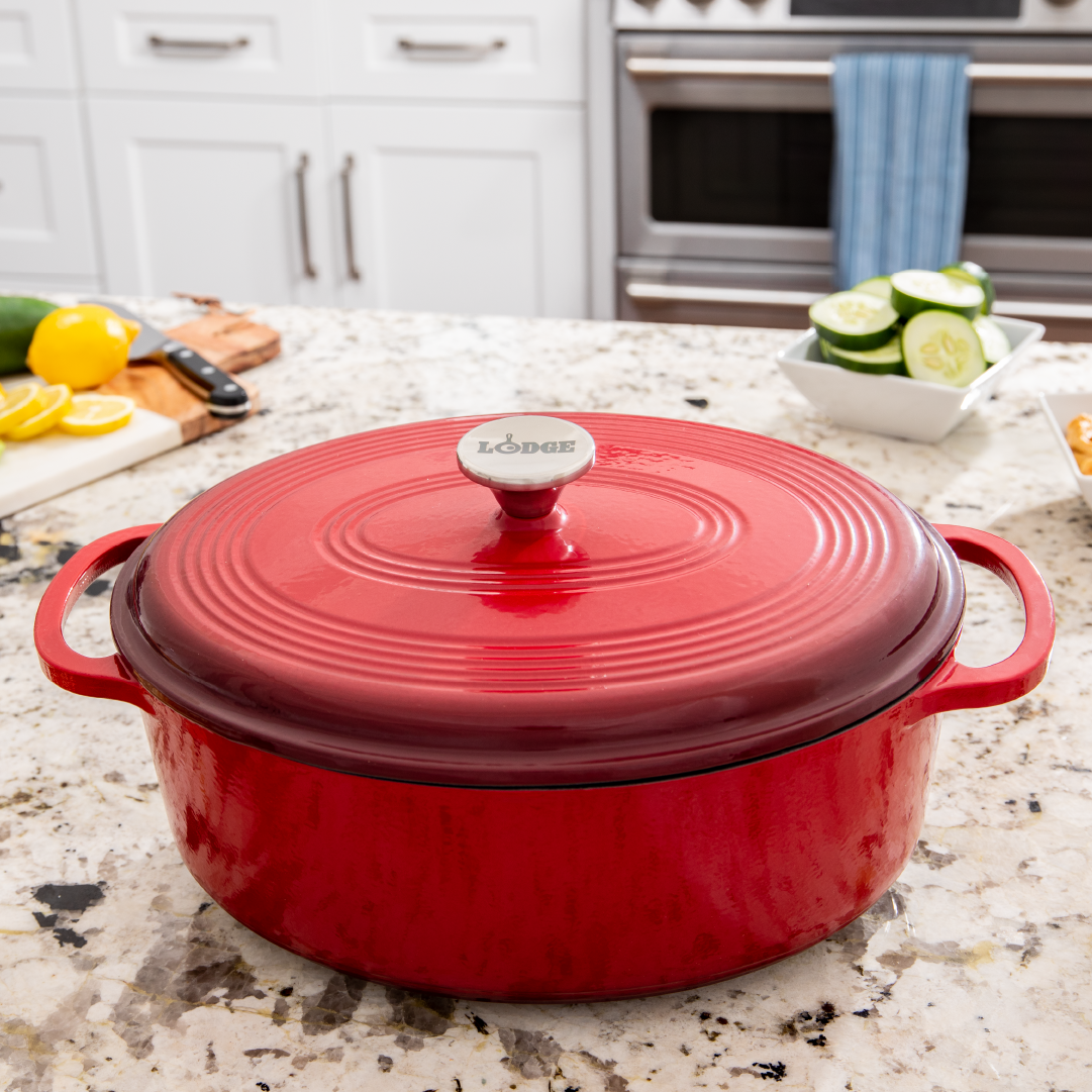 Essential Enamel Oval Dutch Oven | Versatile Cast Iron Cooking