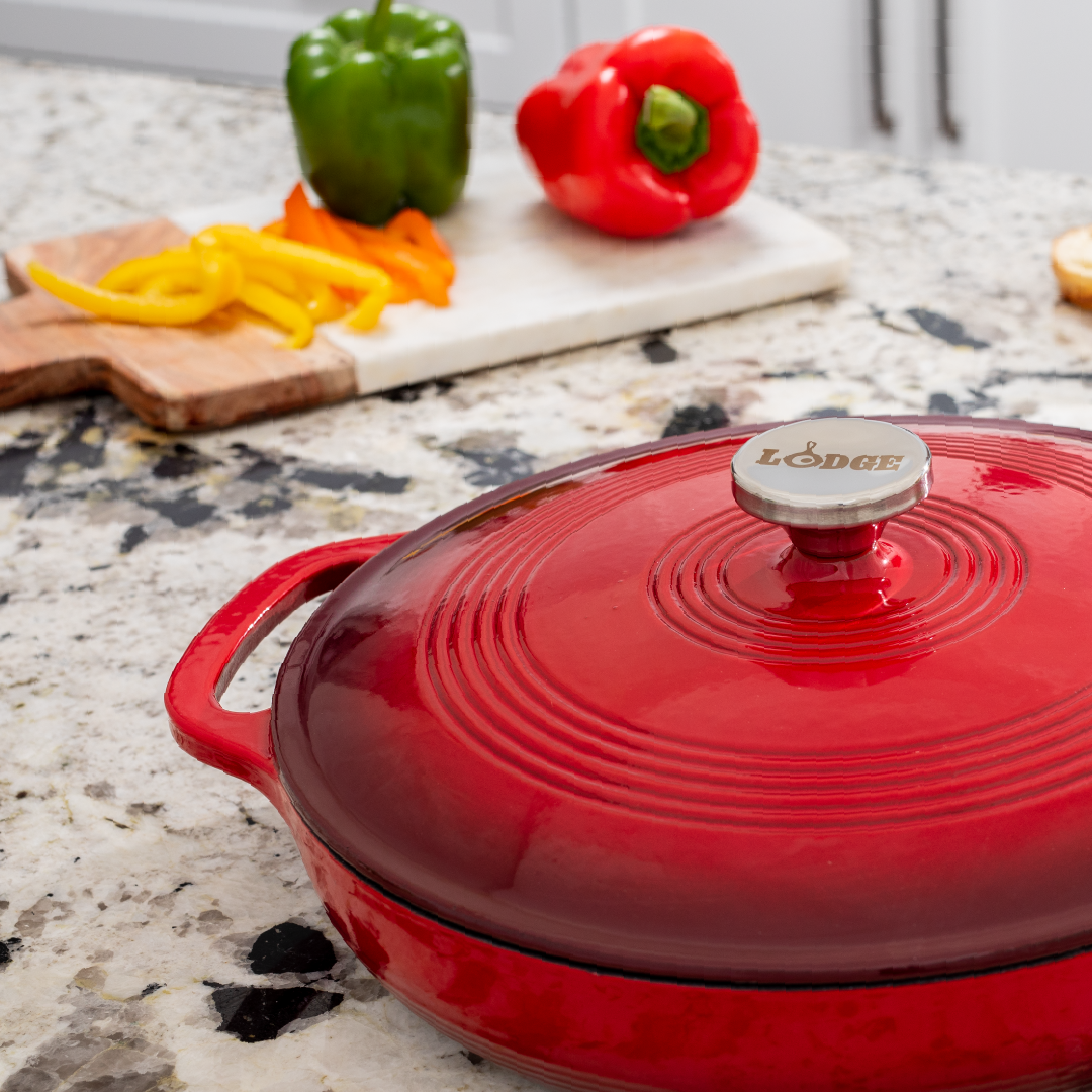 Essential Enamel Braiser | Versatile Cast Iron Cooking
