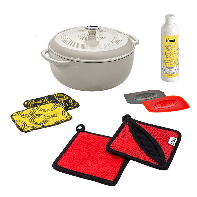 Enamel Dutch Oven Starter Set | Versatile Cast Iron Cooking