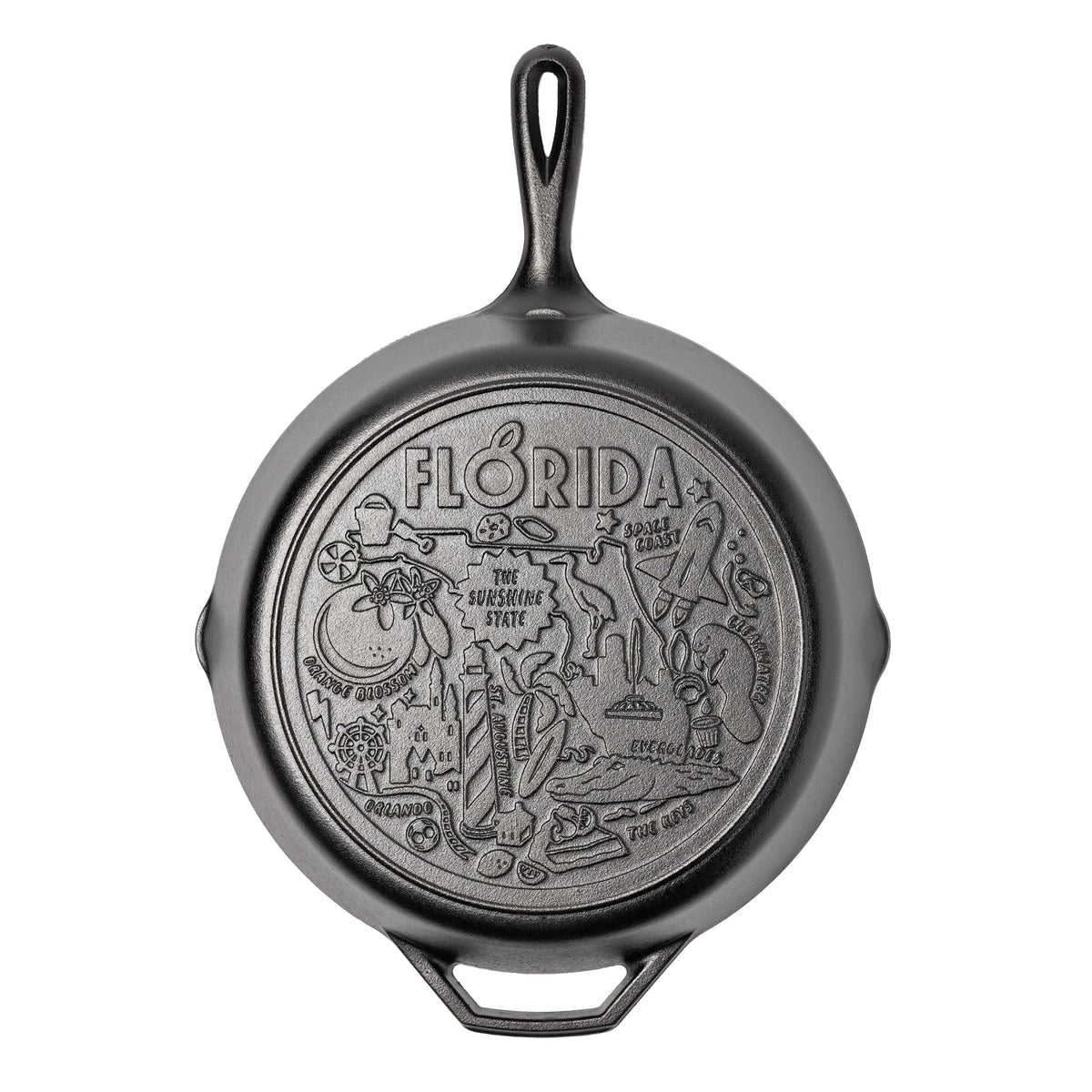 American Road Trip 12 Inch Seasoned Cast Iron Skillet, Florida | Everyday Seasoned Cast Iron