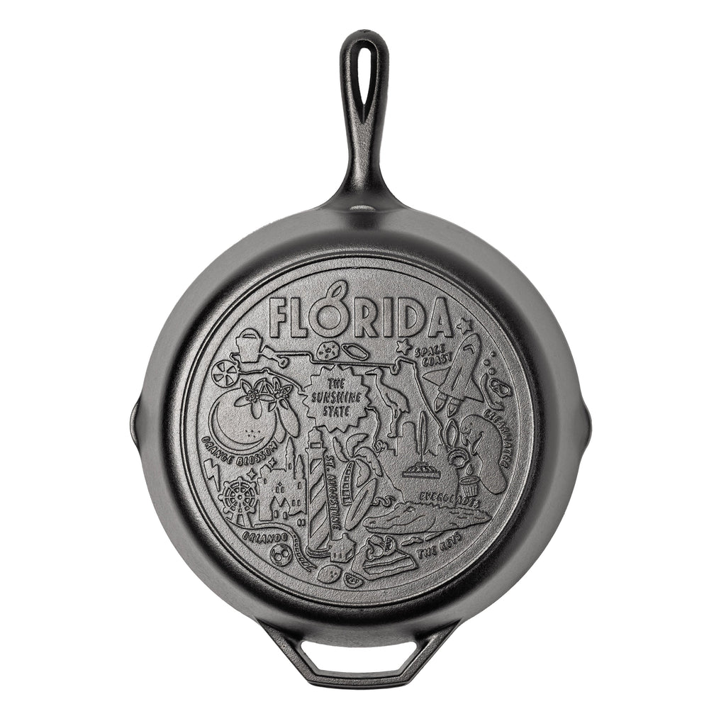 American Road Trip 12 Inch Seasoned Cast Iron Skillet, Florida | Everyday Seasoned Cast Iron