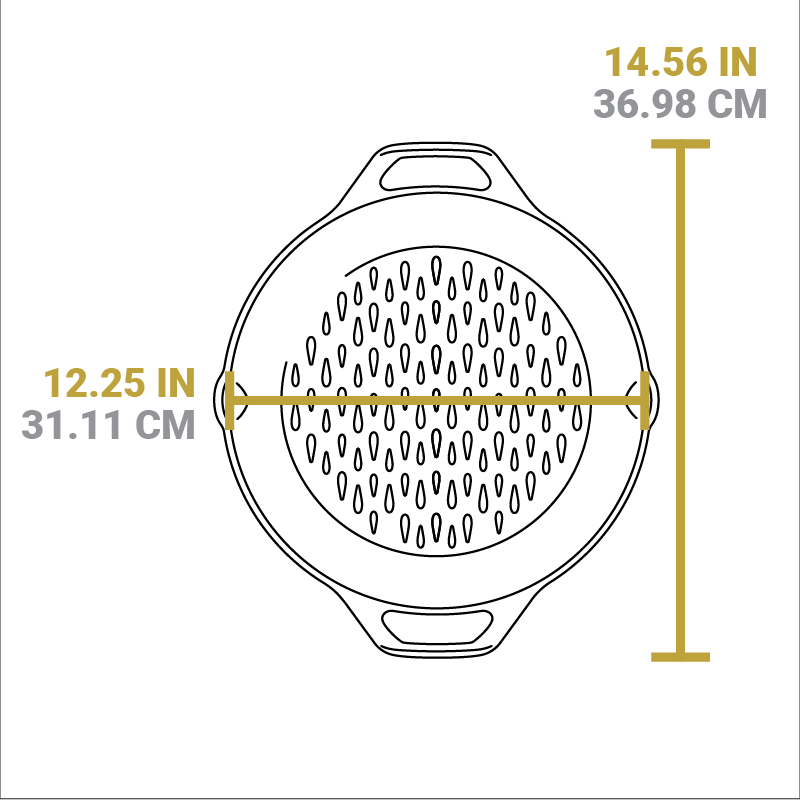 12 Inch Seasoned Cast Iron Dual Handle Grilling Basket | Outdoor Cooking Essential