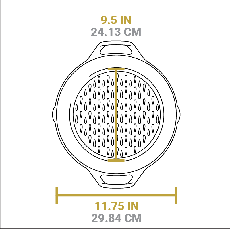 12 Inch Seasoned Cast Iron Dual Handle Grilling Basket | Outdoor Cooking Essential