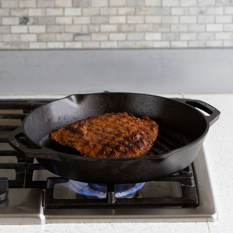 Dual Handle Cast Iron Grill Pan | Stovetop and Grill Cooking