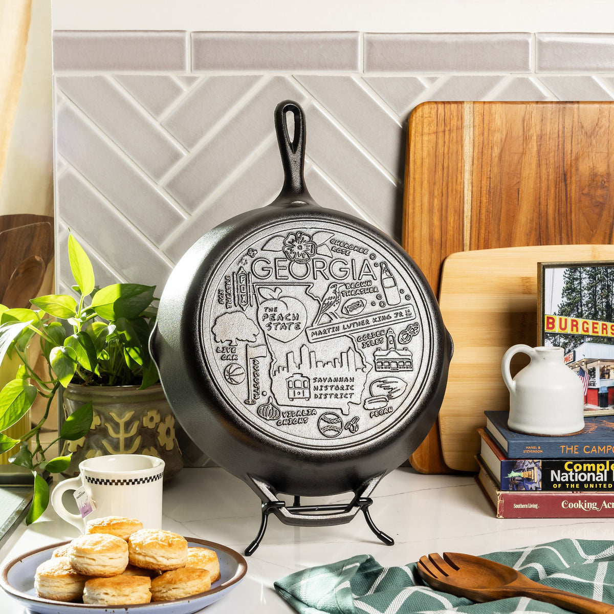 American Road Trip 12 Inch Seasoned Cast Iron Skillet, Georgia | Everyday Seasoned Cast Iron
