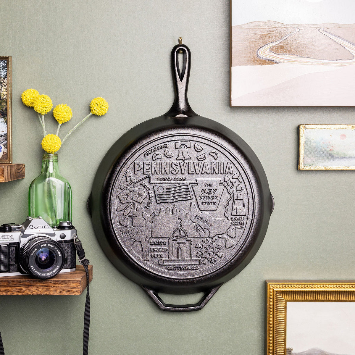 American Road Trip 12 Inch Seasoned Cast Iron Skillet, Pennsylvania | Everyday Seasoned Cast Iron