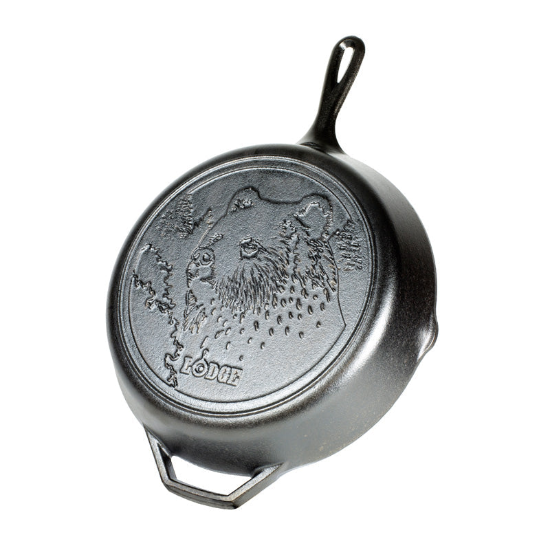 Wildlife Series 12 Inch Cast Iron Bear Skillet | Everyday Seasoned Cast Iron