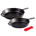Lodge Fan-Favorite Skillets Set with Handle Holder | Everyday Seasoned Cast Iron