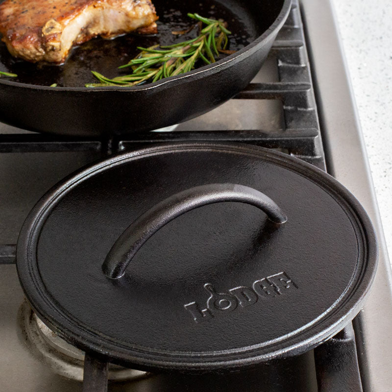 Seasoned Cast Iron Round Grill Press | Outdoor Cooking Essential