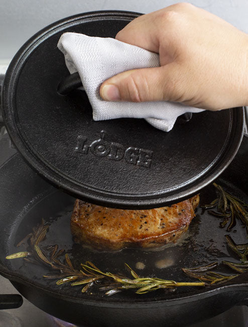 Seasoned Cast Iron Round Grill Press | Outdoor Cooking Essential