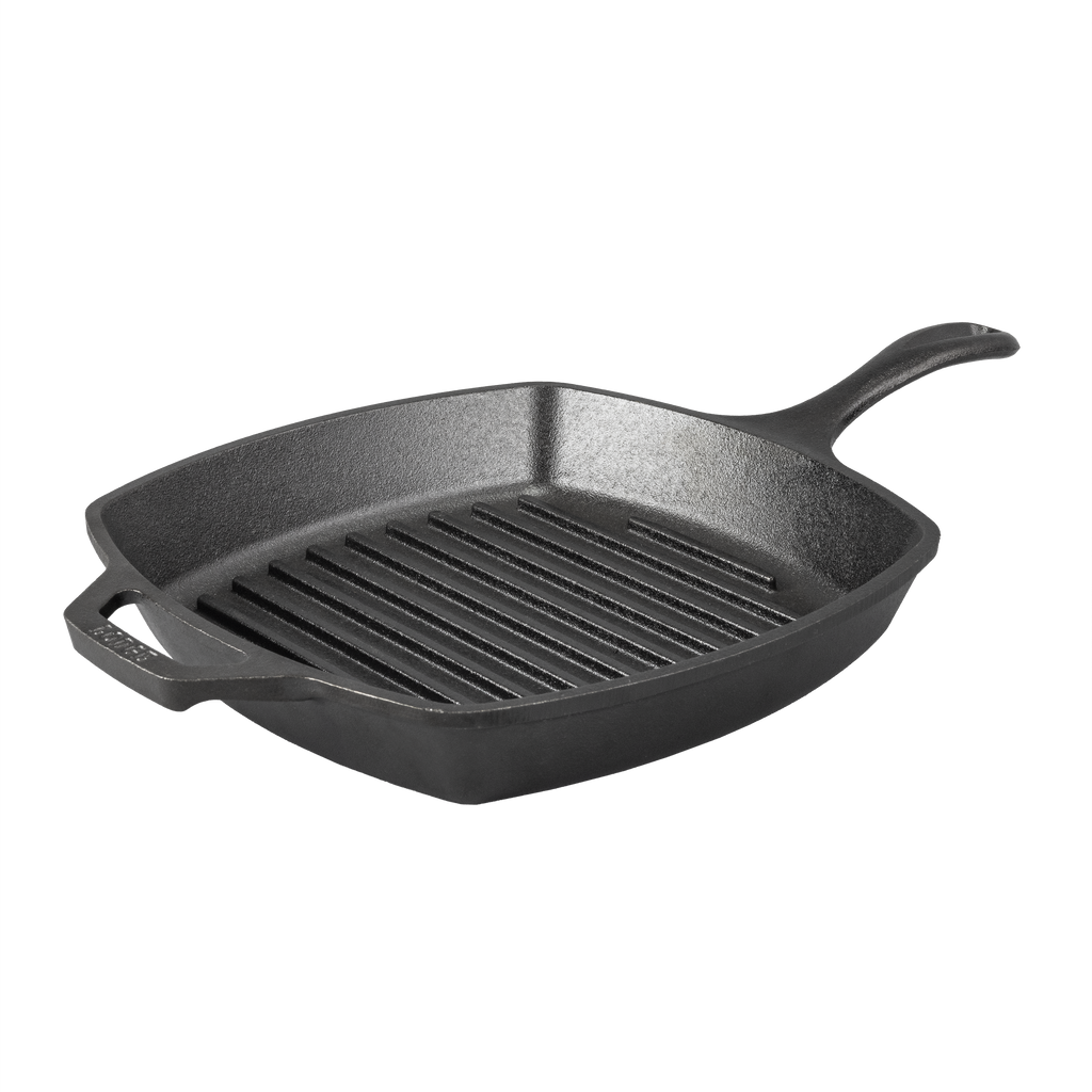 10.5 Inch Square Cast Iron Grill Pan | Stovetop and Grill Cooking