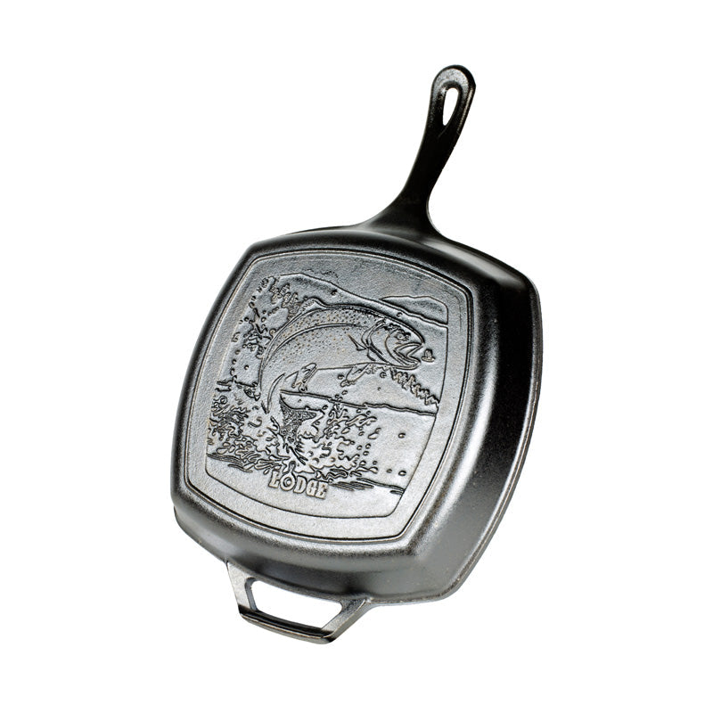 Wildlife Square Grill Pan with Fish | Stovetop and Grill Cooking