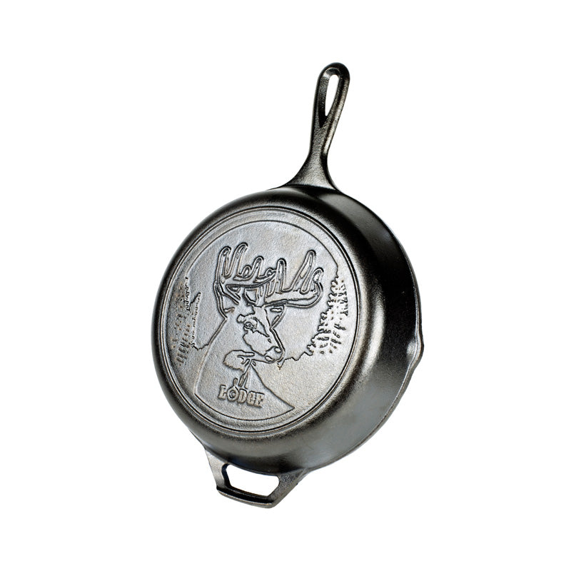 Wildlife Series 10.25 Inch Cast Iron Deer Skillet | Everyday Seasoned Cast Iron