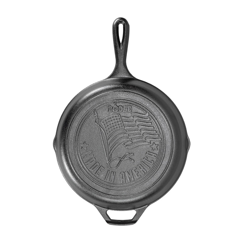 10.25 Inch Seasoned Cast Iron American Flag Skillet | Everyday Seasoned Cast Iron
