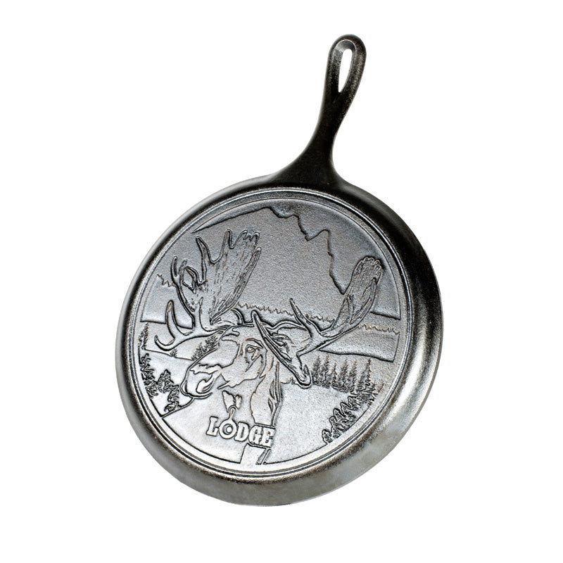Wildlife Series 10.5 Inch Cast Iron Moose Griddle | Stovetop and Grill Cooking