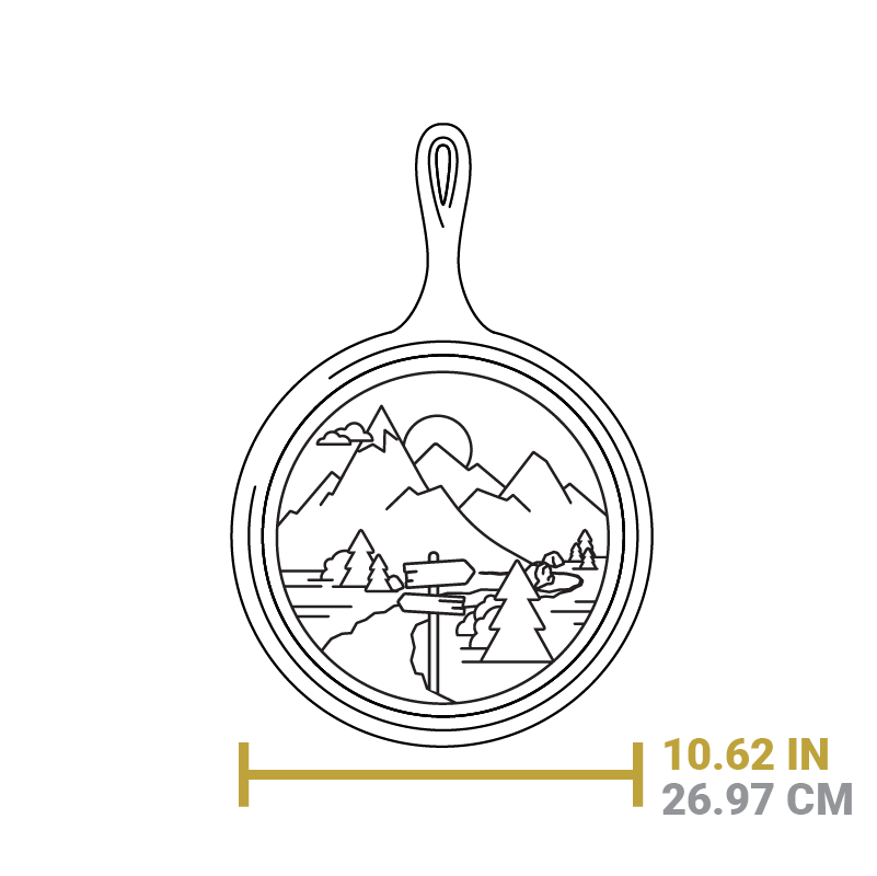 Wanderlust 10.5 Inch Cast Iron Mountain Griddle | Stovetop and Grill Cooking