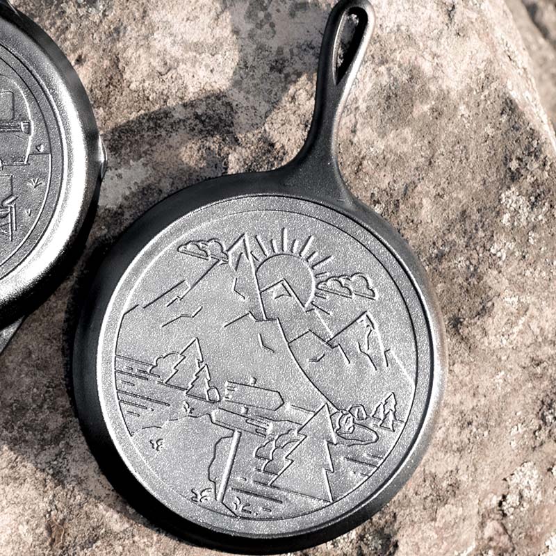 Wanderlust 10.5 Inch Cast Iron Mountain Griddle | Stovetop and Grill Cooking