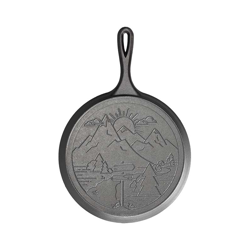 Wanderlust 10.5 Inch Cast Iron Mountain Griddle | Stovetop and Grill Cooking