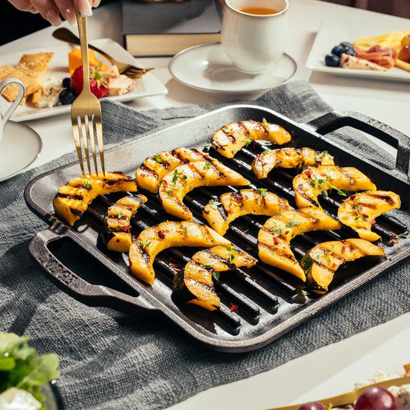 Chef Collection Square Grill Pan | Stovetop and Grill Cooking