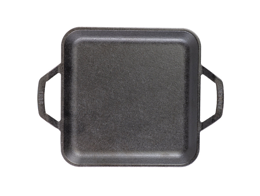 Chef Collection 11 Inch Cast Iron Square Griddle | Stovetop and Grill Cooking