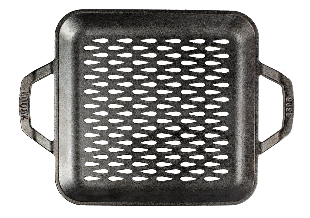 Chef Collection 11 Inch Cast Iron Square Grill Topper | Stovetop and Grill Cooking
