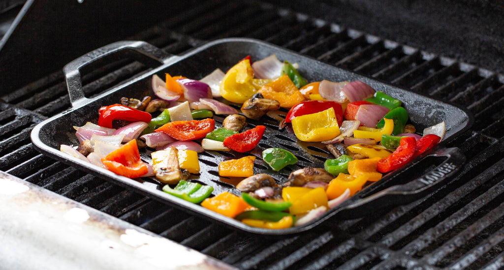 Chef Collection 11 Inch Cast Iron Square Grill Topper | Stovetop and Grill Cooking