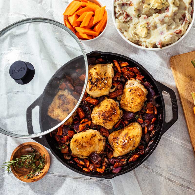 Chef Collection 12 Inch Cast Iron Everyday Pan | Lightweight Premium Cast Iron