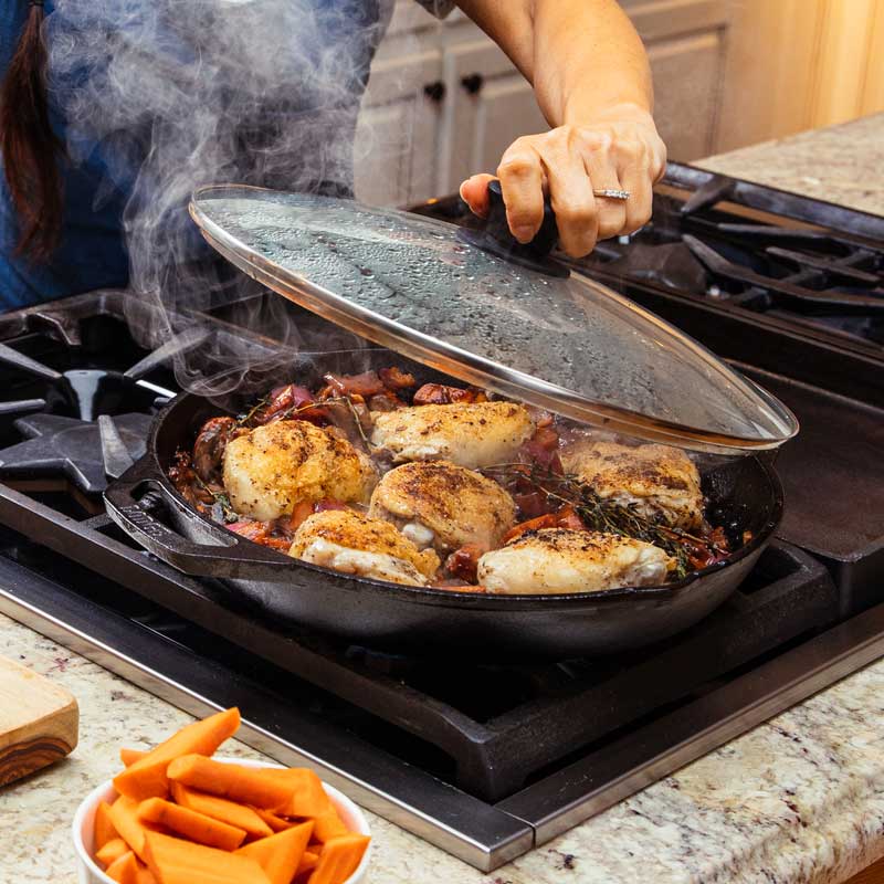Chef Collection 12 Inch Cast Iron Everyday Pan | Lightweight Premium Cast Iron