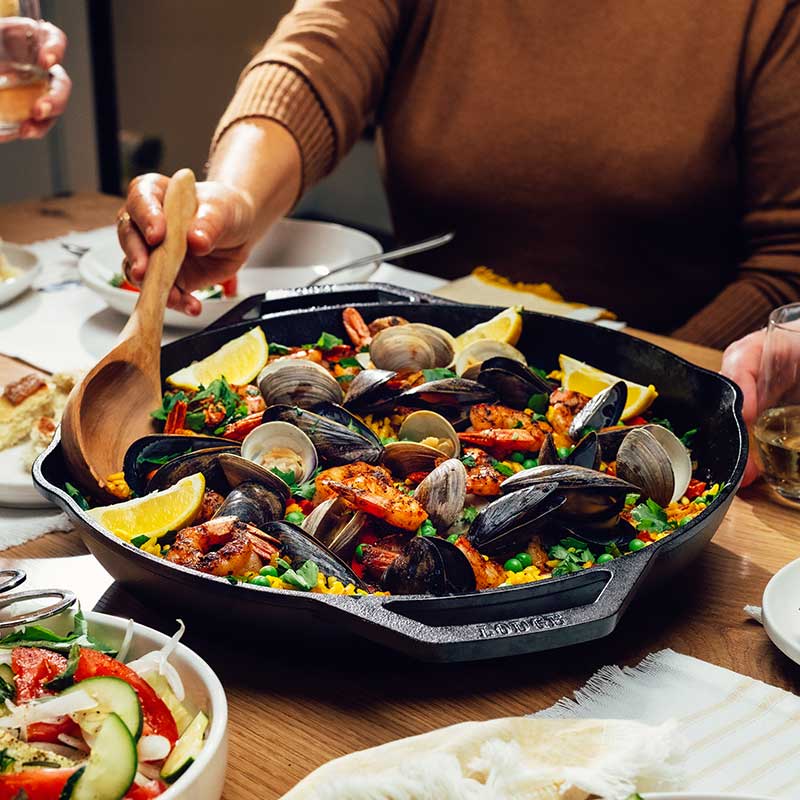 Chef Collection 14 Inch Dual Handle Skillet | Everyday Seasoned Cast Iron
